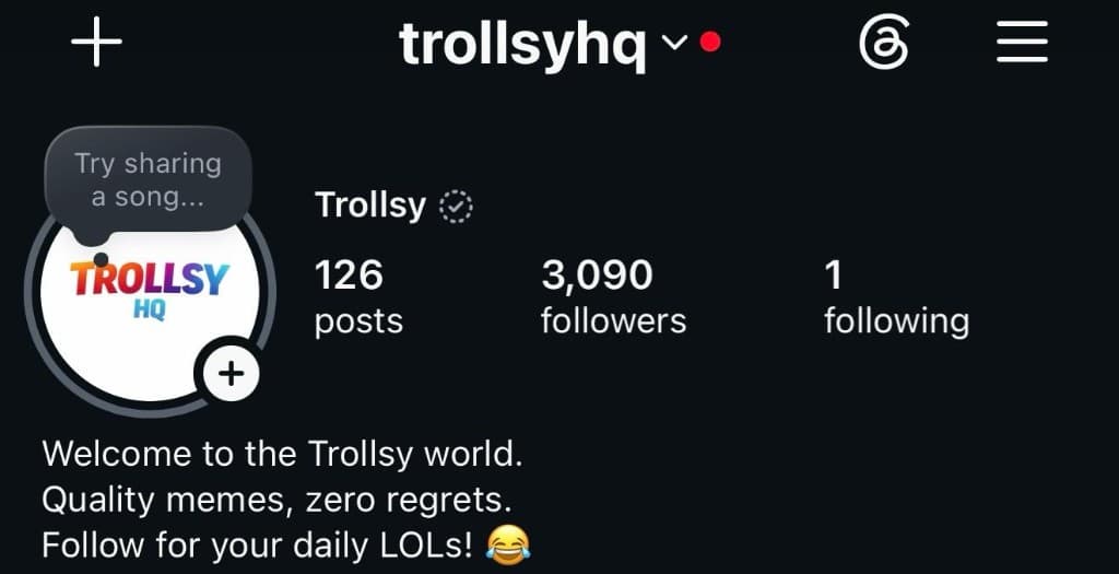 Trollsy after — 3,090 followers